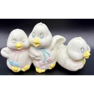 Vintage 3 Chicks Baby Chicken Figurines Easter Spring Summer Ceramic Porcelain